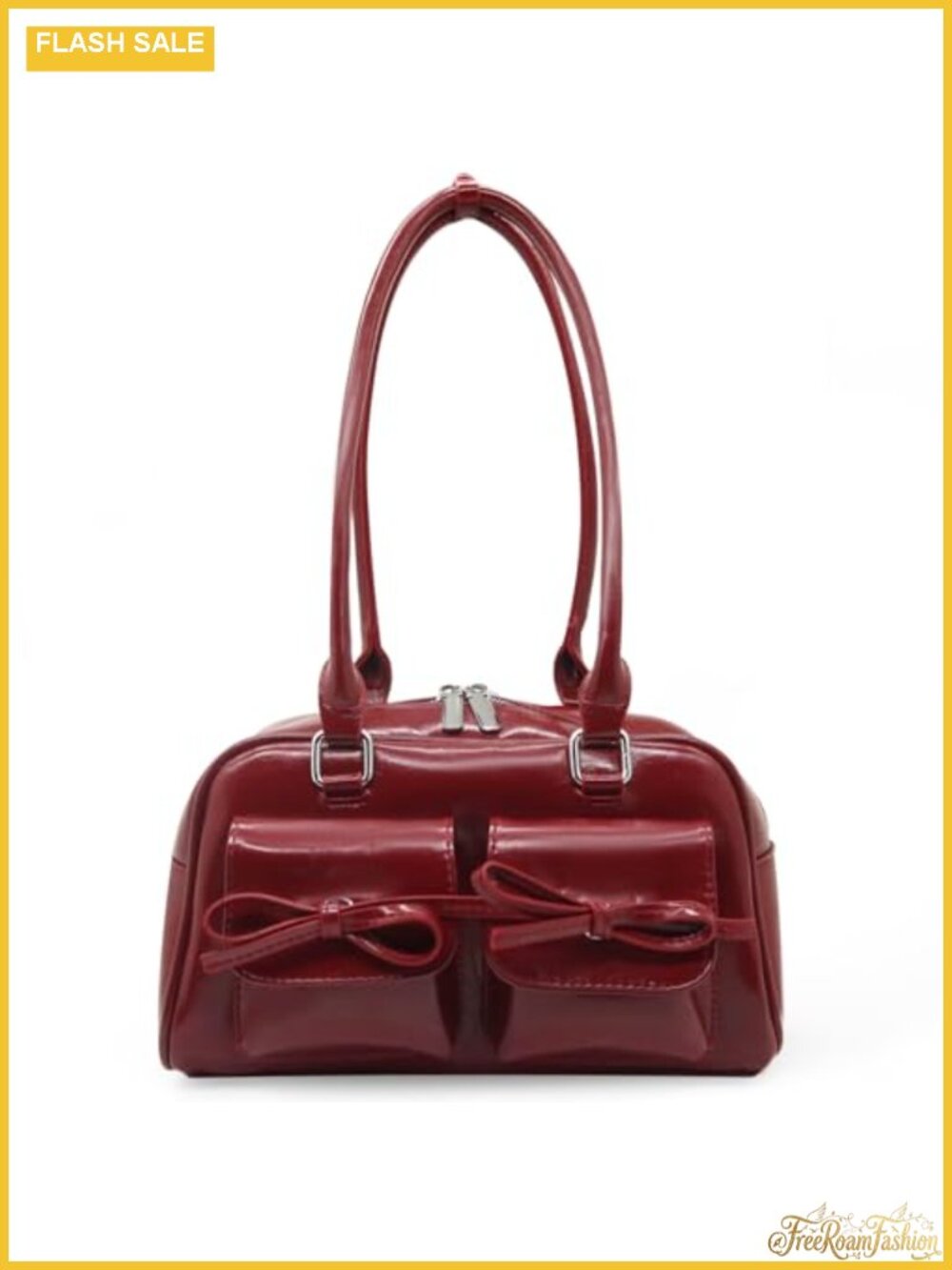Y2K PU Leather Shoulder Bag Tote Handbag Hobo Multi-Pocket with Zipper